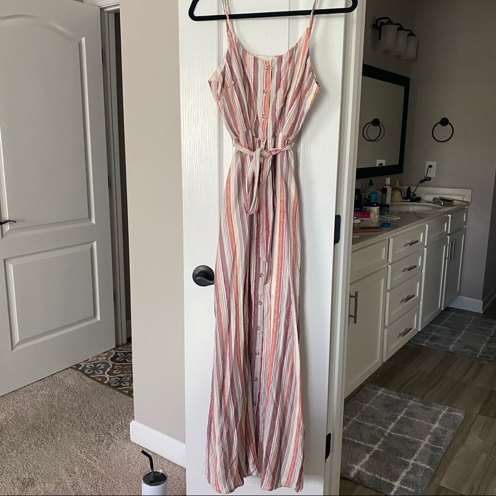 Large multicolor Harper belted maxi dress